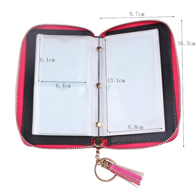 24 Slots Nail Stamping Plate Holder Case Round Square Rectangular Nail Art Stamp Plate Organizer Purple Color Stamping Ablum (Lase Rainbow Rose Red)