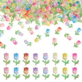 160Pcs Glow in The Dark Tulip Nail Charms Luminous Tulip Flower Nail Art Charms 3D Flower Nail Art Decoration for Manicure