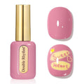 Double Rhythm 0.50 OZ Gel Polish Same Color Same Bottle Golden Round Translucent Hema Free Neutral Natural Milky 15 ML Jelly UV Polish Art DIY at Home (Pink Purple-C1470)