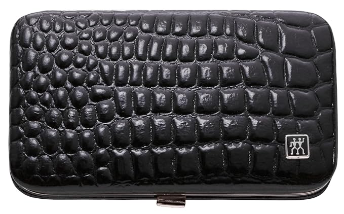 ZWILLING Beauty Classic INOX 4-pc Manicure Set with Black Crocodile Pattern Leather Case, Nail Care Complete Set
