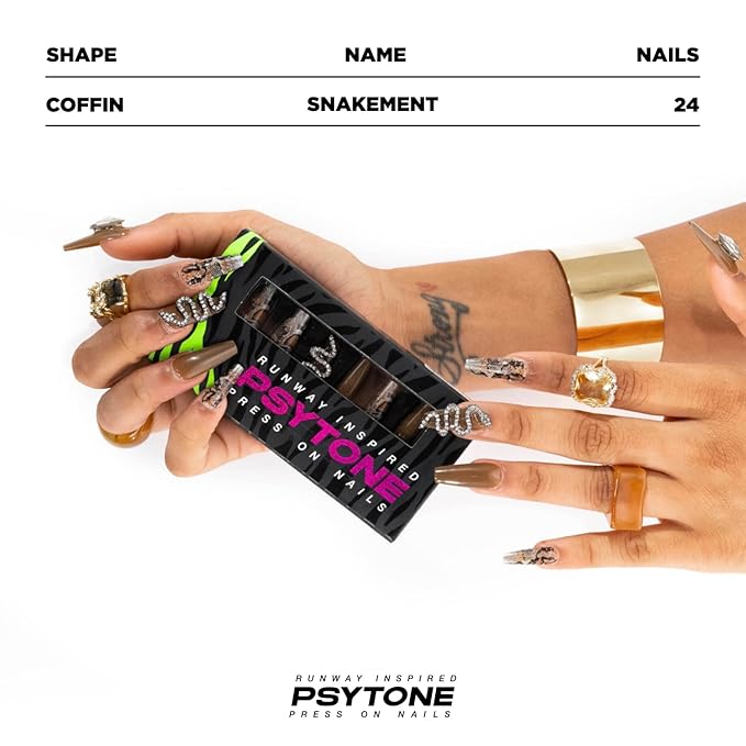 PSYTONE Press on Nails Medium Almond Fake Nails Bling Leopard French Tip Glue on Nails Glossy Gold Glitter Acrylic Nails Press ons Stiletto Artificial Acrylic Stick on Nails for Women Girls 30 Pcs