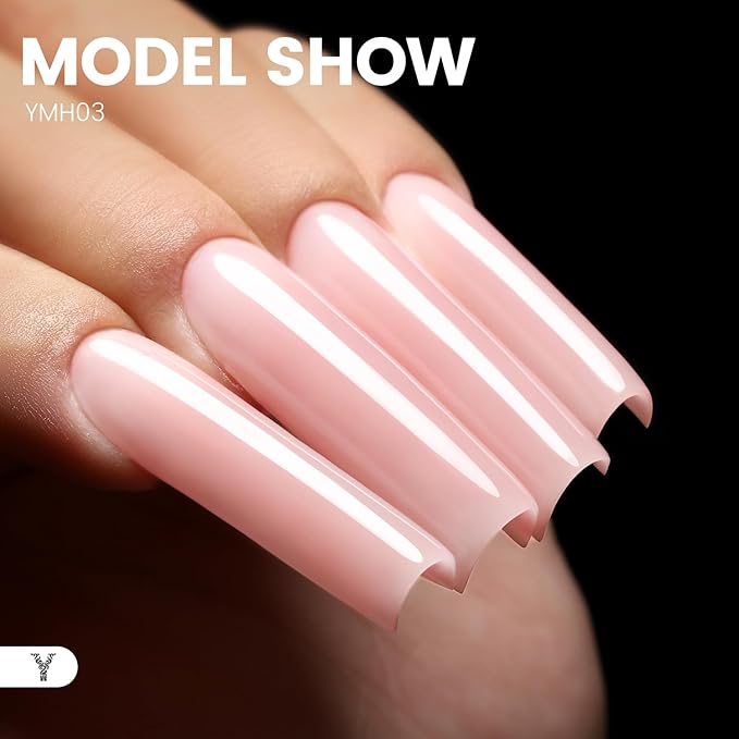 50g Builder Gel for Nails, Long-Lasting Soak-Off Nail Extension Gel for Beginners & DIY Home Salon Manicure(YMH003-Light Nude Pink)
