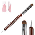 BQAN 2 Way French Tip Brush Acrylic Nail Brush with Dotting Tool for Nail Art Design Double Ended Professional Manicure Tools for Nails Cuticle Clean Up (10#)