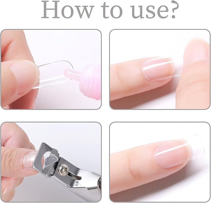 SUMAJU Professional Acrylic False Nail Clippers for Acrylic Nails Nail Tip Cutter Nail Manicure Tool (Silver)