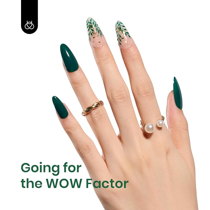 Beetles Green Gel Nail Polish – 15ml Dark Green Gel Nail Polish, Soak Off UV LED Nail Lamp St. Patrick's Day Nail Art Manicure Salon DIY Home