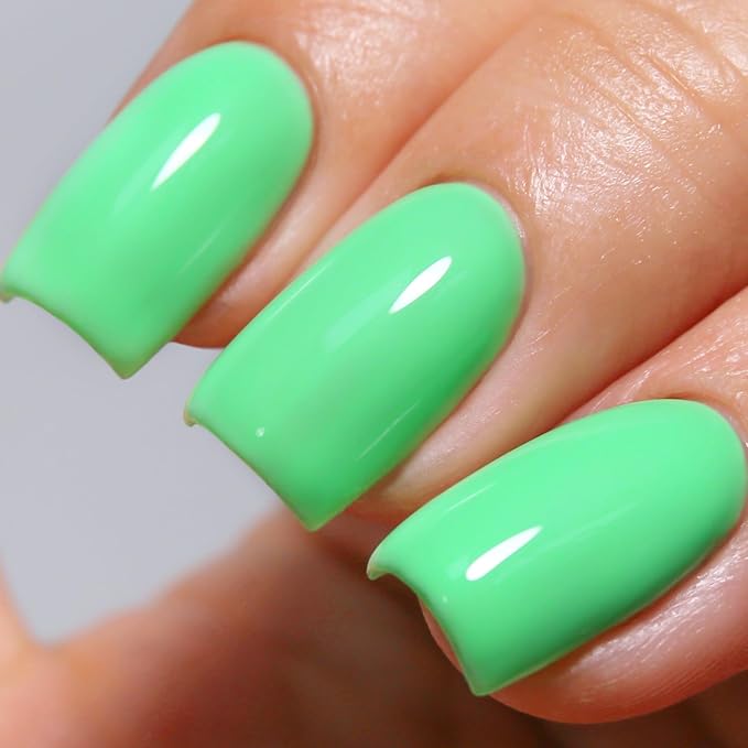 Neon Gel Polish, 0.5 Fl Oz Neon Green Gel Nail Polish Spring Summer Soak off LED UV Gel Nail Polish Art Starter Manicure Salon DIY Nail Gel Polish Design