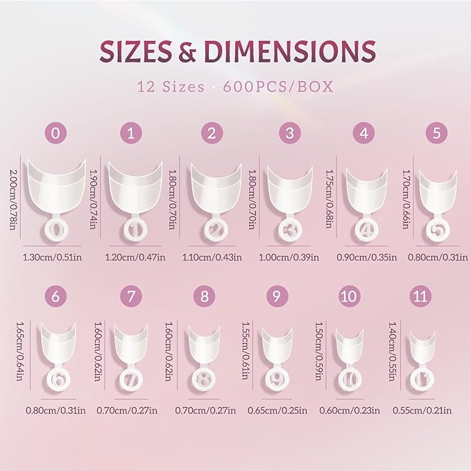 Ranrose 600pcs Short Nail Tips- Oval Half Cover False Tips 12 Sizes French Acrylic Nails for DIY Nail Salon