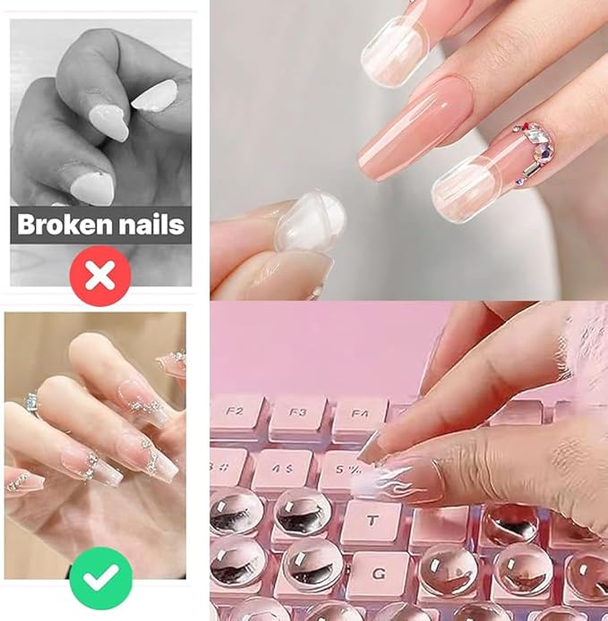 Silicone Nail Art Protector Covers for Typing,Nail Beauty Protection Stickers,Clear Comfortable Protection for Long Nails Numeric Keypad,20 Pcs Covers,64 Pcs Stickers