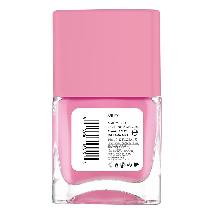 Nails Inc It's Topless Gel-Like Nail Polish, 4-in-1 Base Coat, Treatment, Color & Top Coat, Long Lasting, Strong, Chip Free Nails, Glossy Salon Quality Manicure, Air Dry Nail Polish, Miley, 0.47 Fl Oz