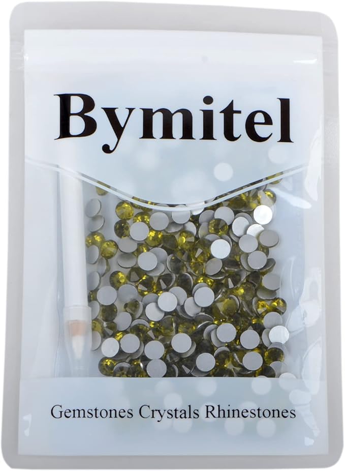 288PCS Art Nail Rhinestones Non Hotfix Glue Fix Round Crystals Glass Flatback for DIY Jewelry Making with one Picking Pen (ss30 288pcs, Olivine)