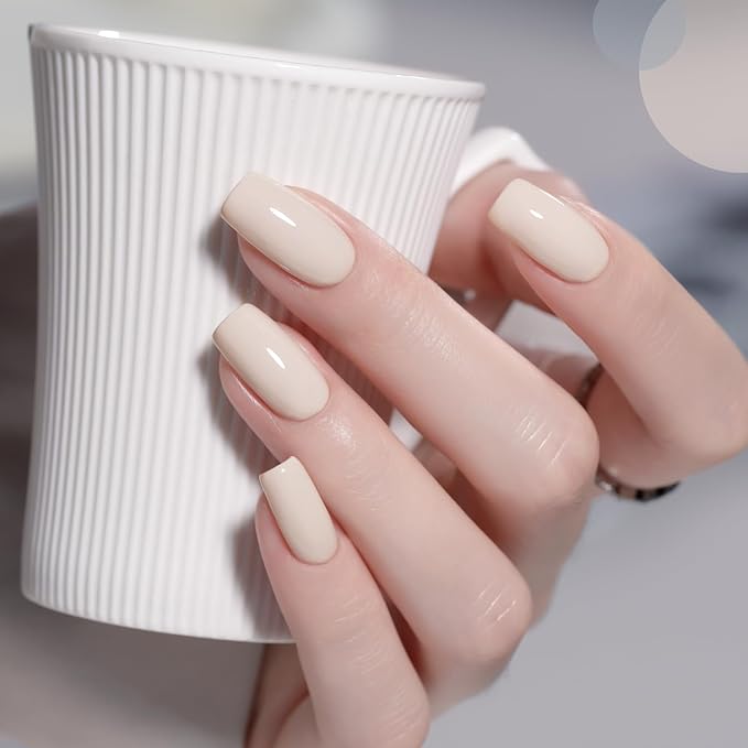 GAOY Neutral Gel Nail Polish Set, 6 Colors Blue Green Beige White, UV Light Cure Gel Polish for Salon and Nail Art DIY at Home
