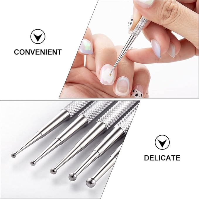 Beaupretty 5pcs Nail Dotting 2 way dotting pen nail dotting tool dotting tools set Pen Ball Embossing