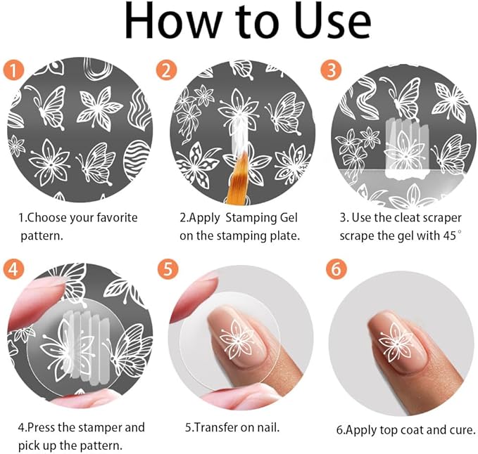 PH PandaHall 3pcs Lily Flower Nail Stamping Plates, Leopard Printed Nail Art Templates Bowknot Heart High Heals Stainless Steel Image Plate Art Stencils with Tool for DIY Print Manicures Salon Design