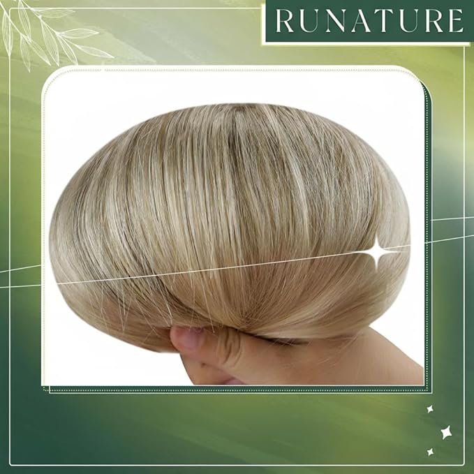 RUNATURE Nano Bead Hair Extensions Human Hair, 18 Inch Nano Hair Extensions Ombre Balayage, Remy Brazilian Natural Hair, soft, Add Hair Volume, 50s/50g #BA8/60 Brown Roots to Blonde
