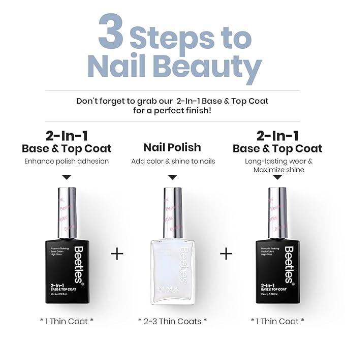Beetles White Nail Polish - Milky White Nail Concealer Fast Dry Quick Natural Nail Strengthener and Growth Treatment for Thin and Damaged Nails Imperfection Masking Gifts for Women,0.51 FL OZ
