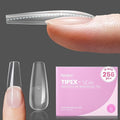 Beetles Tipex Lite Pre-Built Apex Gel Nail Tips, Coffin Long, 256pcs Value Pack, 16 Sizes, Flat-Nail Friendly Acrylic Tips for Natural Nail Beds, Easy for Beginner DIY