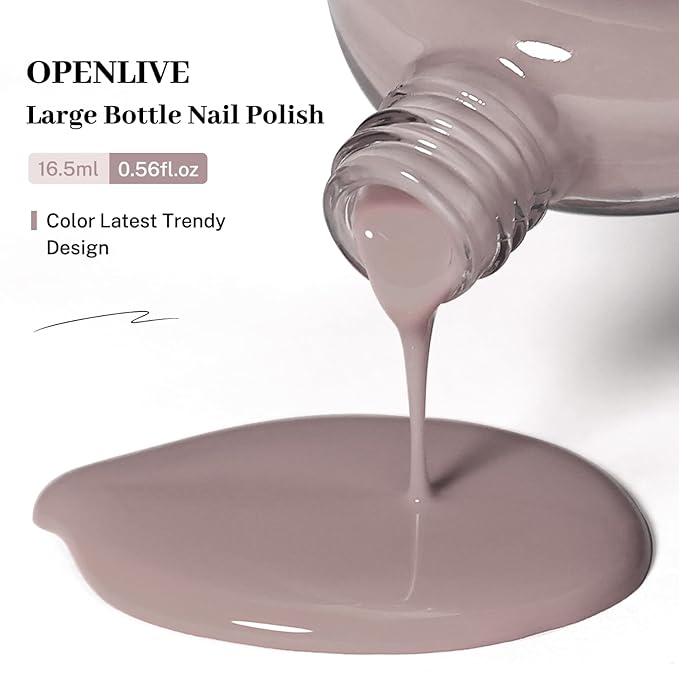 16.5ml Jelly Light Gray Nail Polish Large Volume Quick Dry Nail Polish, Long Lasting Shine, Fingernail Toenail Nail Art DIY Home Travel Nail Art Gift
