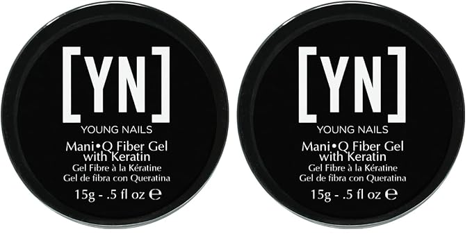 Young Nails ManiQ Fiber Gel with Keratin - Clear, 15g (Pack of 2)
