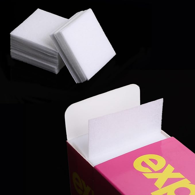 650 Pcs Lint Free Nail Wipes with Clear Acrylic Gel Polish Pad Storage