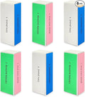 6-Pack Large Square Sponge Nail Buffer Block, 4-Way Nail File and Buffer for Smooth and Shiny Nails, Manicure and Pedicure Essentials