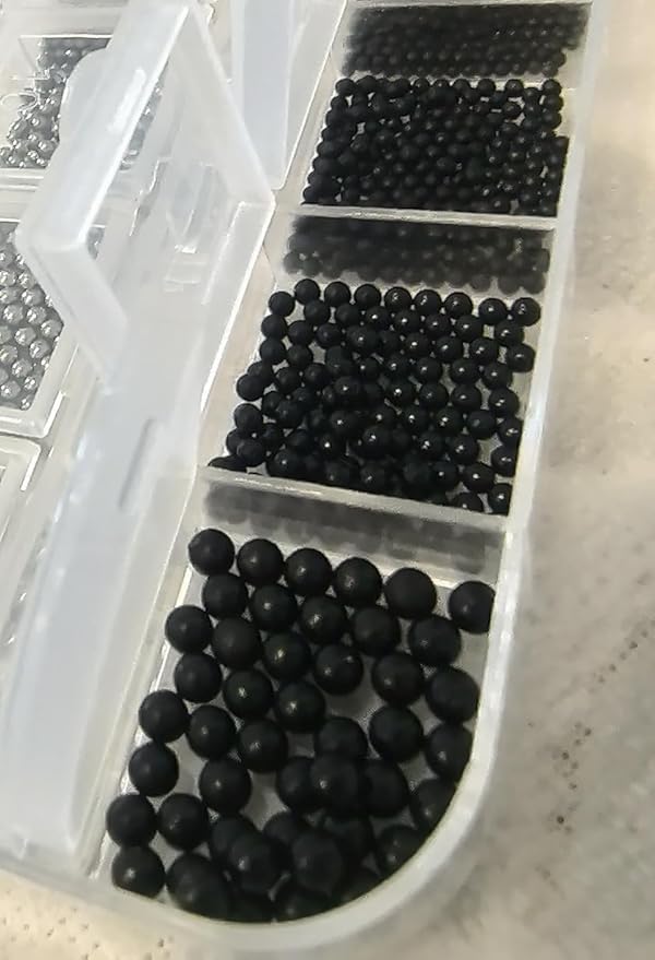 3D Nail Caviar Beads for Nail Art Metal Mini Nail Ball Beads Nail Studs DIY Decorations Accessories (Gun Black and Black)