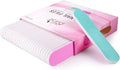 25pcs - PANA Mini Double-Sided Emery Nail File for Manicure, Pedicure, Natural, and Acrylic Nails - Pink/Teal (Grit 100/100)