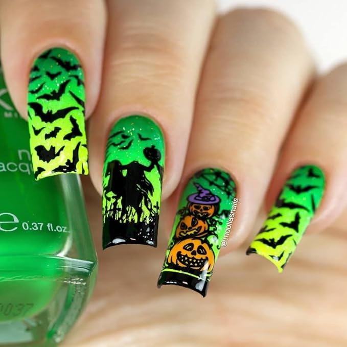 Whats Up Nails - B072 No Clowning Around Stamping Plate for Halloween Nail Art Design