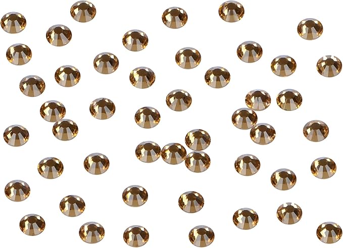 2880PCS Art Nail Rhinestones Non Hotfix Glue Fix Round Crystals Glass Flatback for DIY Jewelry Making with one Picking Pen (ss5 2880pcs, Lt. Topaz)