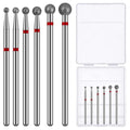 Cuticle Drill Bit,Nail Drill Bits Flame Cuticle Clean Drill Bit for 3/32''Electric Nail File Machine Cuticle Bit Nail Prep Tool (Red-Ball shape)