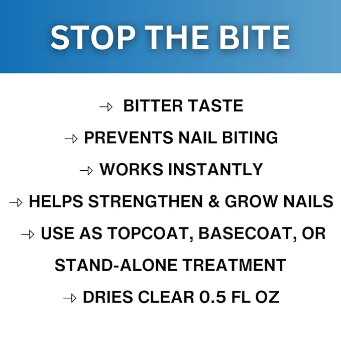 Onyx Professional Stop the Bite Nail Biting Prevention Polish, 0.5 Fl Oz - Made in USA, Stop Nail Biting, No Bite Nail Polish, Thumb Sucking Deterrent