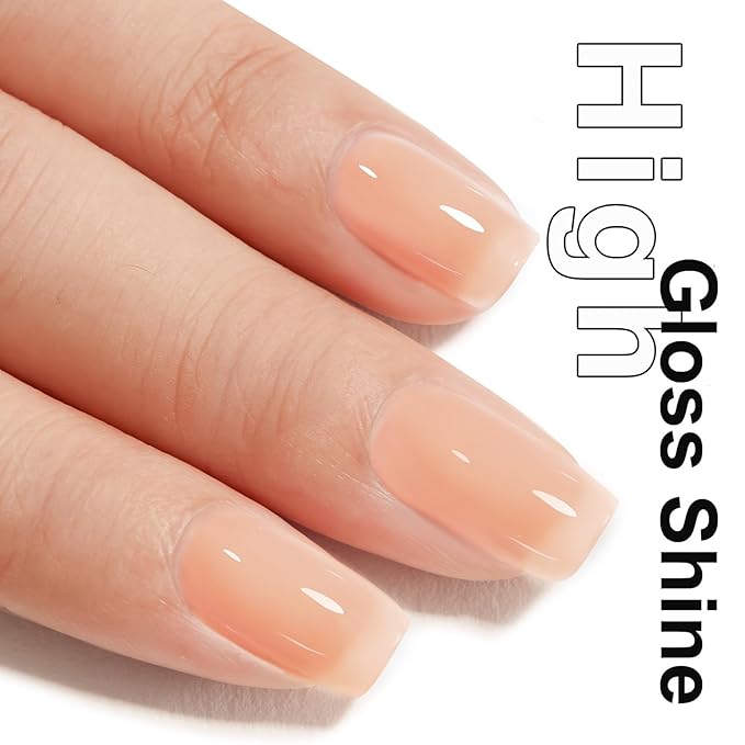 MAYCHAO 15ML Jelly Nude Gel Nail Polish 1Pc Jelly Cream Nude Gel Polish Soak Off UV LED Nail Polish Nail Art Starter Manicure Salon DIY at Home, 0.5 OZ