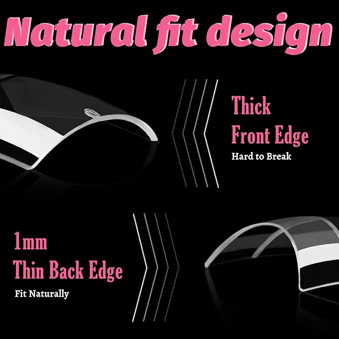 600PCS Short Gel Nail Tips Square Press on Nails White Acrylic Nail Tips Square Fake Nails, 12 Sizes Half Cover Soft Gel Nails Tips Kit for False Nails Extension Artificial Fingernails -D