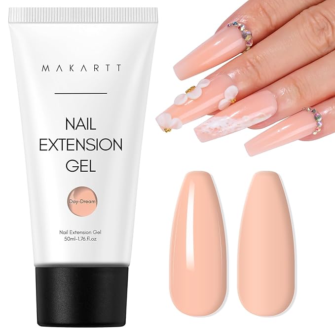 Makartt Poly Nail Gel Hema-Free 50ML Nude Nature Day-dream Classic Colored Gels Builder for Extension Strengthener Long-Lasting Easy to Use Supplies for Trendy Design Salon Home Manicure