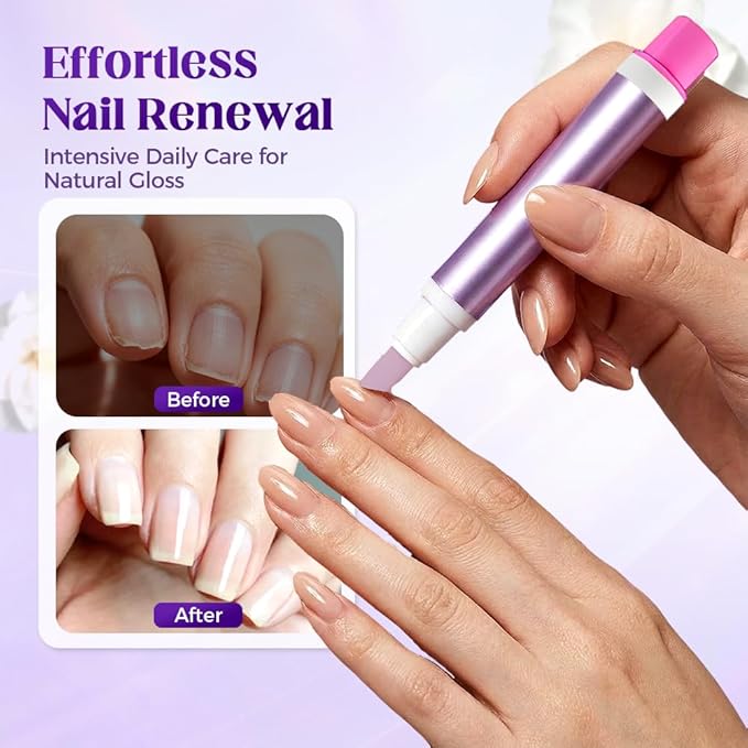 2 Packs 2-in-1 Cuticle Oil Pusher Pen, 2026 New Ceramic Cuticle Pusher & Oil Pen, Nail Care Pen for Hangnails, Dry & Damaged Nails, Moisturize Strengthen Brighten Nails Care (Pink)