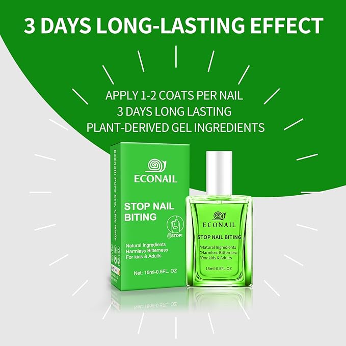 Nail Biting Treatment For Kids（Ultra Bitter）, Nail Biting Prevention, No bite Nail Polish, Thumb Sucking Deterrent For Ages3+, 0.5 fl oz (15ml)