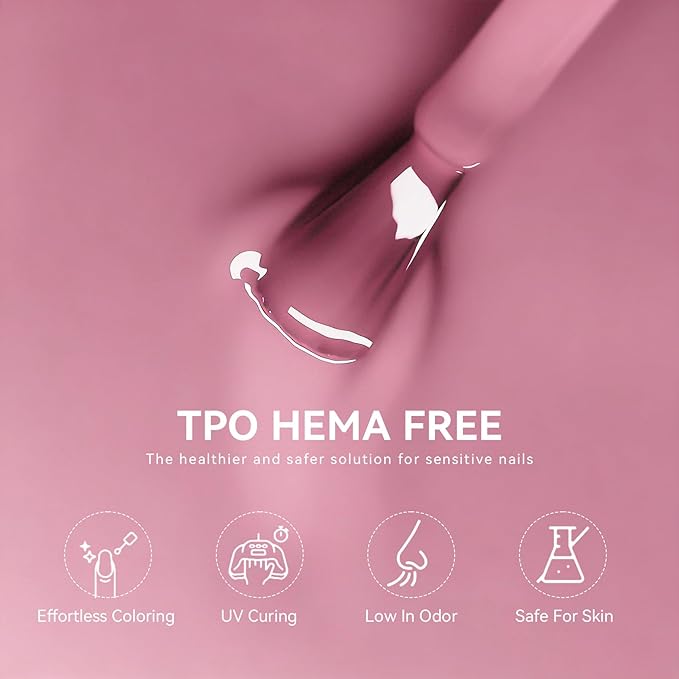 MEGIOR Mauve Pink Gel Nail Polish 0.5 Fl Oz Pink Soak Off UV LED Lamp Light Cure Gel Polish Kit for Salon and Nail Art Starter Manicure DIY at Home
