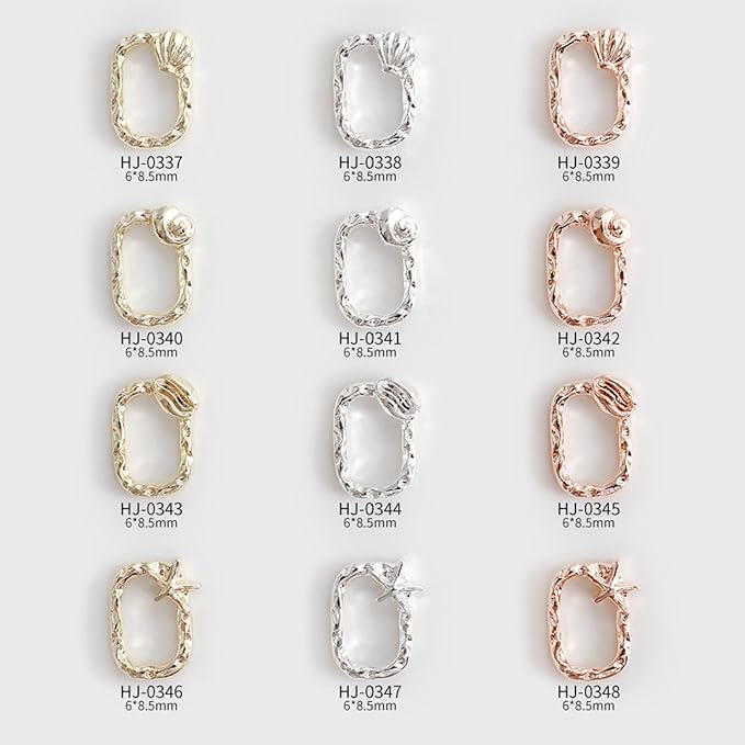 60 PCS Ocean Frame Nail Charm, 3D Retro Starfish Sea Abalone Shell Nail Charms Summer Metal Nail Charms Accessories Punk Nail Art Supplies for Manicure Nail Art Craft DIY Nail Decorations