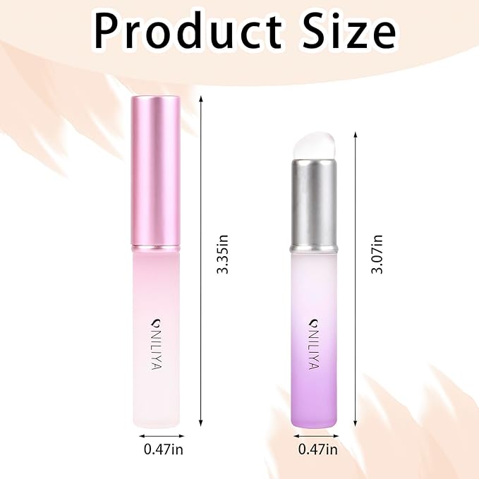 Silicone Chrome Nail Powder Applicator, 2PCS Ombre Brush Nail Art Tools for Beginners