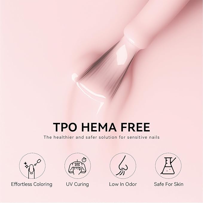 MEGIOR Creamy Pink Gel Nail Polish 0.5 Fl Oz Light Pink Long Lasting Soak Off UV LED Lamp Light Curing TPO Free Gel Polish Kit for Salon and Nail Art Starter Manicure DIY at Home