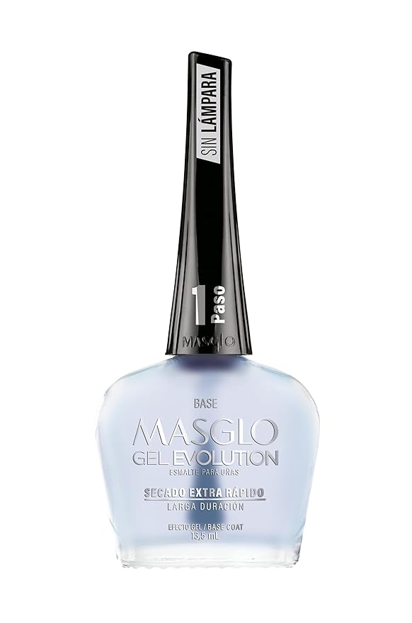 MASGLO Gel Evolution – Nail Polish No UV/LED Lamp Needed, Fast-Drying, 12-Day Wear, 14-Free Formula, High-Gloss Finish, vegan (0.5 oz)