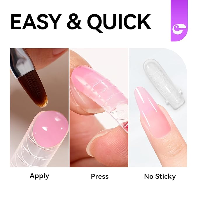 Gelike EC Dual Forms for Extension: 96 Pcs Color Nail Form, 4 Style 12 Size Nail Forms For Builder, Half Matte Gel Forms For Manicure Art Design Salon Diy