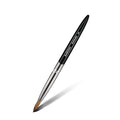 Aokitec 100% Kolinsky Acrylic Nail Brush #10 Oval Crimped Sable Acrylic Brush Wood Nail Art Brush for Acrylic Application Manicure Tool（Black）