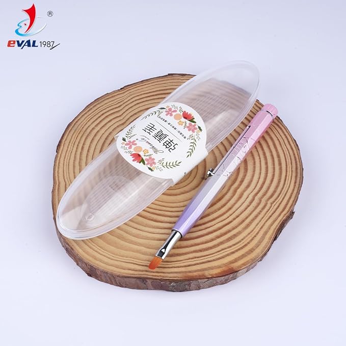 Nail Art Brushes Set, YIHUALE Push Contact Builder Nail Extension Gel Brush, Gel Polish Art Design Pen Painting Tools, Nail Art Liner Brush and Dotting Pen for Salon, DIY (Pink+purple, 1PCS)