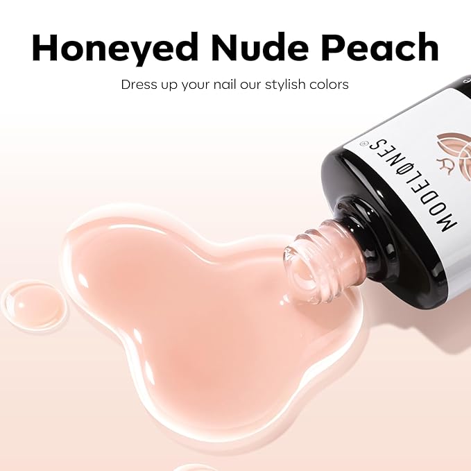 modelones Nude Gel Nail Polish Nude Pink Jelly Nail PolishV alentine Natural Color Soap Nails Translucent Soak Off LED Sheer Gel Polish15 ML