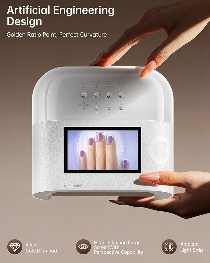 AI Health Nail Lamp-O NAIL AI Precision Scan,Reduce Excess UV Skin Damage-2in1 AI Computer&Nail Dryer with HD Visible Screen,109 LEDs 2X Faster Curing,Nail Curing Lamp for Salon and Home