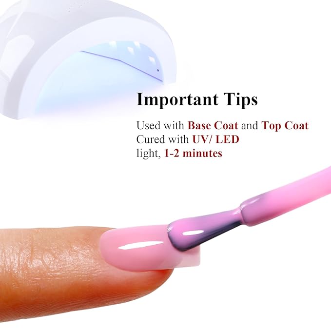 Jelly Gel Nail Polish, Light Pink Jelly Nail Polish Gel Translucent Spring Summer Sheer Nail Gel Polish Soak off UV LED for Nail Art DIY Manicure 0.5 Fl Oz