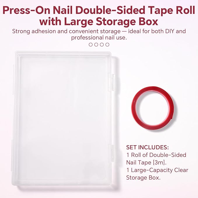 KADS Clear Press On Nails Storage Box Empty Press On Flase Nails Packageing Case Display Chart with Double Side Adhensive Tape (Box)