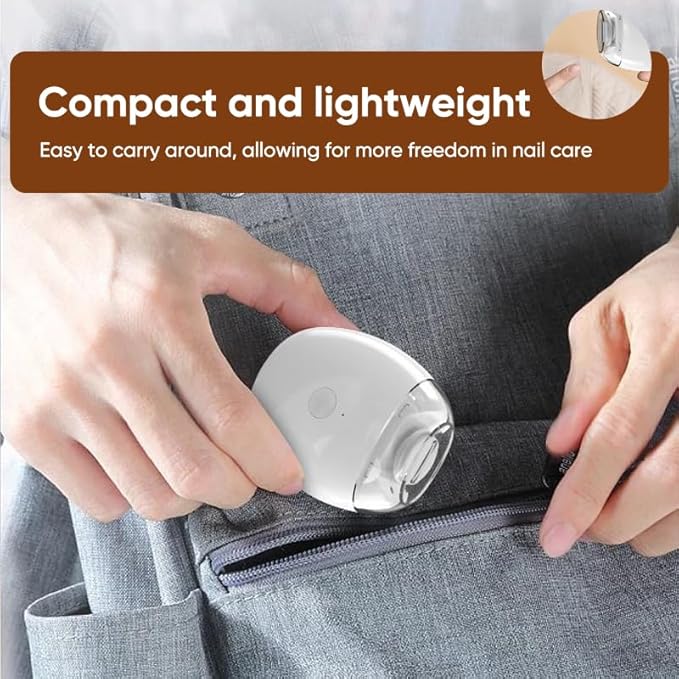 Electric Automatic Nail Clipper & Grinder: Rechargeable Fingernail Trimmer with LED Light - 3-Speed Quiet Nail Care Tool for Adults, Seniors & Babies (3 pcs)