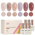 GAOY Neutral Jelly Gel Nail Polish of 6 Milky Nude Purple Soft Colors for French Manicure and Salon Nail Art