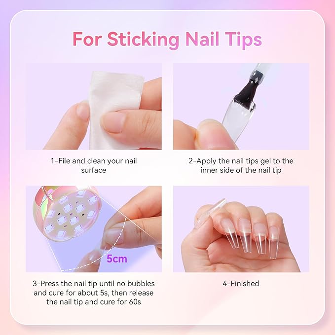 Makartt UV LED Nail Lamp - Gooseneck UV Light for Nails Cordless Rechargeable USB 39mW/cm² Dryer LED Lamp with Auto Sensor 4 Timer Settings Fast Curing for Nail Art Polish (Glazed Pink)